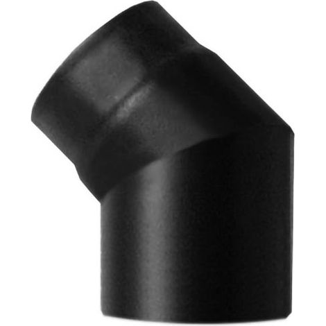 tubo curva 45° legna nero smaltato, 120 mm