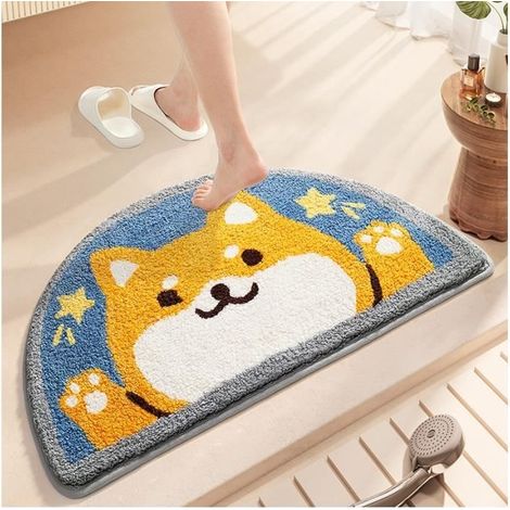 Tapis de Salle de Bain en Forme de Chat Mignon Extra Doux et Absorbant Lavable en Machine Tapis antidérapant Salle de Bain 45x75cm (1/4)