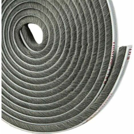 Adhesive Brush Seal for Sliding Door Cupboard, Anti-Cold and Anti-Dust Insulation, Length of 4.9m x 5mm x 9mm, Gray Color.- (1/4)