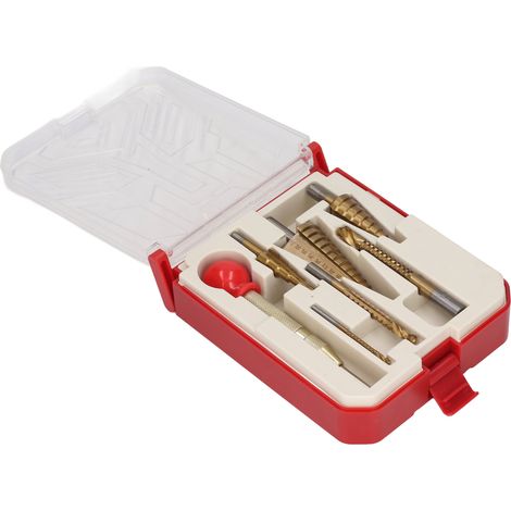 Foret étagé à queue triangulaire, perceuse trépan pour métal, outil de perçage acier fer, mandrin 3 pans, ouvreur de trous, foret conique (1/5)