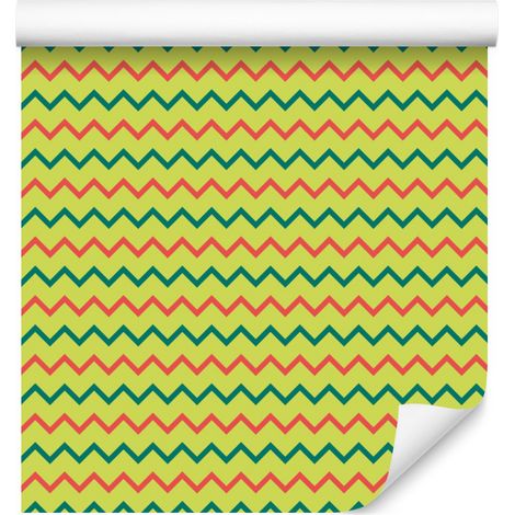 Papier peint à motifs zigzag or et jaune pour salon et chambre 50x1000 cm (1/5)