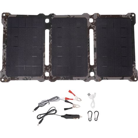 18V 5V 30W Tragbares, faltbares monokristallines Solarpanel für Outdoor-Aktivitäten wie Camping, Wandern und Bergsteigen (Tarnmuster) (1/5)