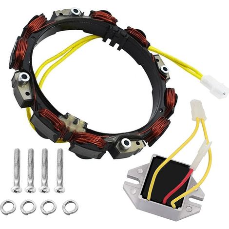 592830 696458 Alternateur Compatible avec Briggs & Stratton avec régulateur de Tension MIU14388 John D D150 D155 D160 E160 E170 L118 L120 GT235 GT235E LA155 65 LT166 Tracteur d'avalanche