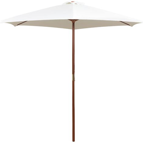 Sonnenschirm 270×270 cm Holzstange Cremeweiß vidaXL