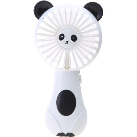 Ventilateur de poche en mousse souple avec motif animal mignon, alimenté par batterie, idéal pour les étudiants, panda et chaton (1/5)