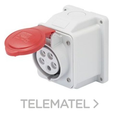 Gewiss BASES DE ENCHUFE DE SUPERFICIE 10° - IP44 - 3P+N+E 32A 380-415V 50/60HZ - ROJO - 6H - CONEXIÓN POR TORNILLO, GW62420