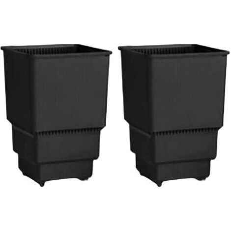 Lot de 2 pots de fleurs carrés respirants en plastique pour une croissance saine des racines - 8 cm et 10 cm de diamètre intérieur - Noir - 8 cm (1/5)