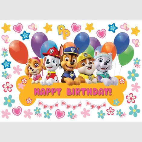 Sticker - Pat' Patrouille : Joyeux anniversaire à toute l'équipe - 42,5x65 cm