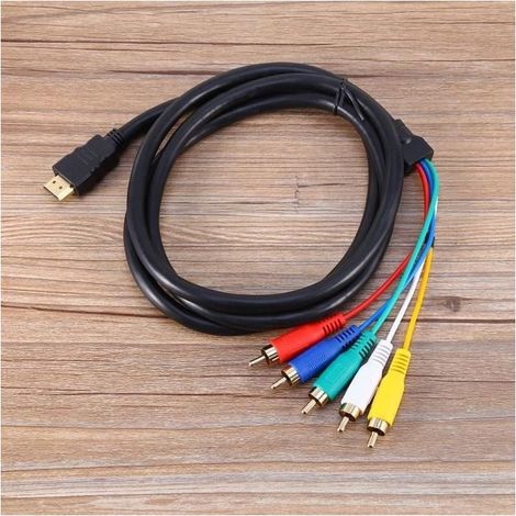Câble adaptateur 5 couleurs 1.5M HD 1080P HDMI Mâle vers 3 RCA AV Audio Vidéo Convertisseur Câble Adaptateur Cordon pratique -HAN6 (1/4)