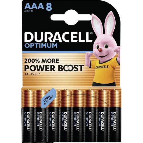 Duracell Optimum Batterie Alcaline Ministilo AAA MN2400 1,5V - Confezione Da 8 (1/3)
