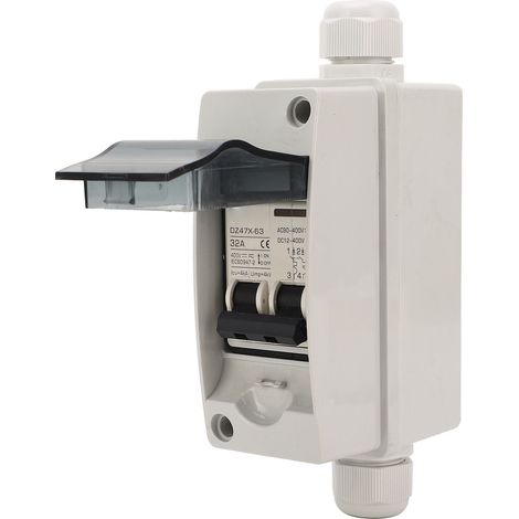 DC/AC-Leistungsschalter 32A Solar-PV-Trennschalter mit wasserdichtem DIN-Schienengehäuse DC12–400V AC90–400V (1/5)