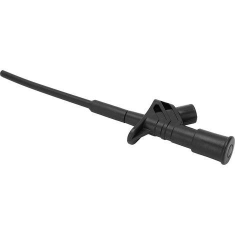J.30021 Pince à aiguille de test flexible en acier inoxydable J.30021, sûre et rapide, avec douille de sécurité de 4 mm, adaptée à la réparation (noire). (1/5)