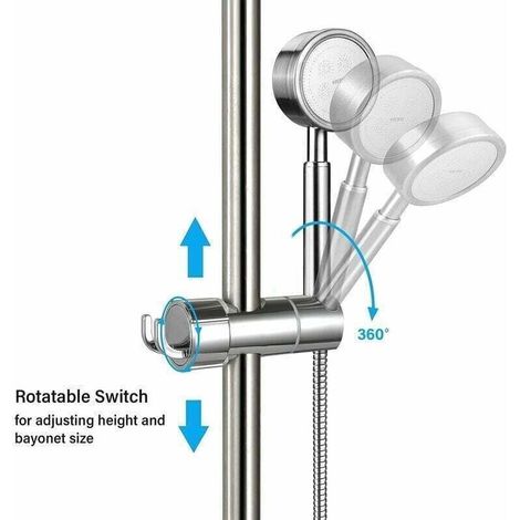 Support de pomme de douche sans poinçon, base de tige de levage de douche, fourche centrale réglable, pomme de douche à main, manchon coulissant