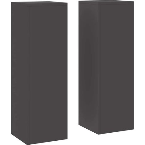 Set di 2 moderni supporti per piante da esterno 24 x 24 x 75 cm in acciaio nero 020052035