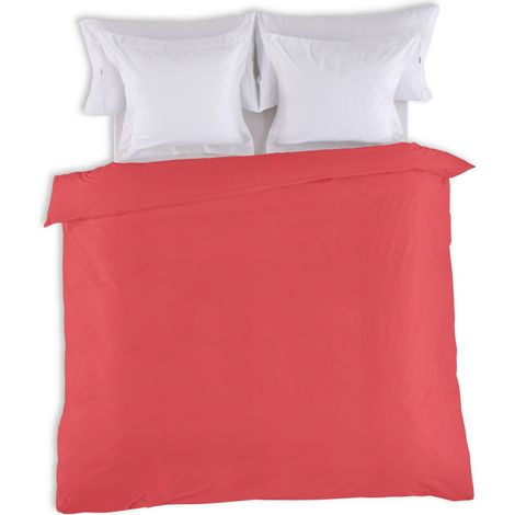 FUNDA NORDICA lisa color rojo - Cama de 150/160 (1 pieza) - 50% algodón / 50% poliéster - 144 hilos. Gramage: 115 (1/3)