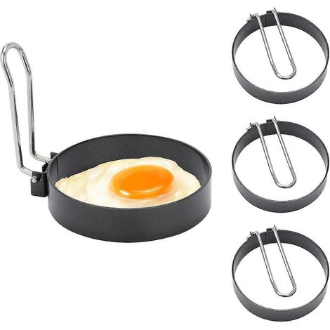 Moules à crêpes, moules à crêpes aux œufs, acier inoxydable, lot de 4 (1/4)