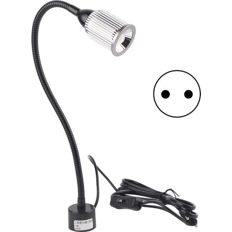 Lampe de travail LED 10W avec base magnétique et cou ajustable pour machine à coudre - Alimentation 110‑220V (1/5)