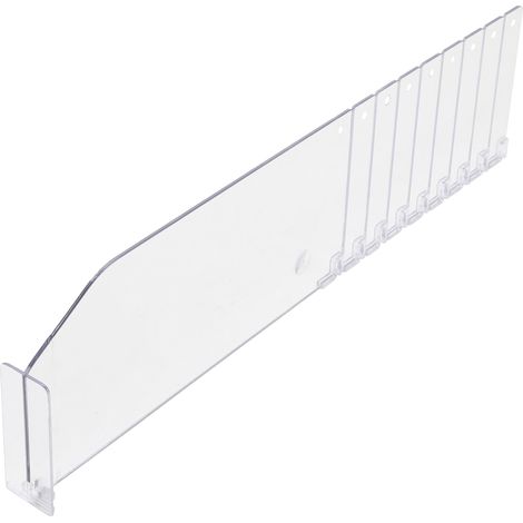 Separatore in plastica  trasparente  285 / 480 x 120 mm