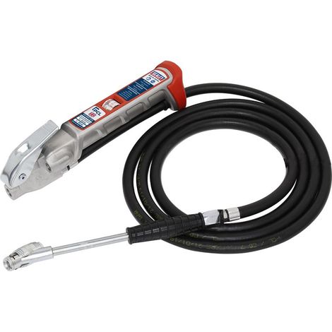 Sealey Tyre Inflator 2.5m Hose with Twin Clip-On Connector SA37/95