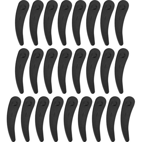 25PCS Lawnmower Trimmer Blades ABS Flexible Fast Cutting Household Lawn Mower Blades for Bosch Black