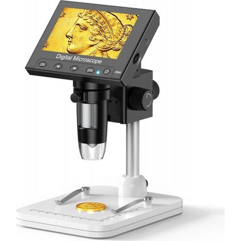 Microscope Numérique - Ecran IPS 4,3 Pouces - Grossissement 50x à 1000x - 8 LED Réglables - Pour Soudure et Inspection Électronique - 1 Pièce (1/5)