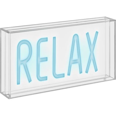 WD LifeStyle Insegna Neon con Cornice in Plexiglass 23 x 13 Cm Decoro Relax