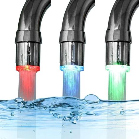 Robinet LED à 3 couleurs, éclairage dégradé sensible à la température, idéal pour la cuisine et la salle de bain. Douchette pour le lavage des mains des enfants. - AquaForge (1/5)