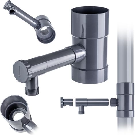 KADAX Regenwassersammler mit 90mm Ventil - grau IBCLZ1-090 K10752