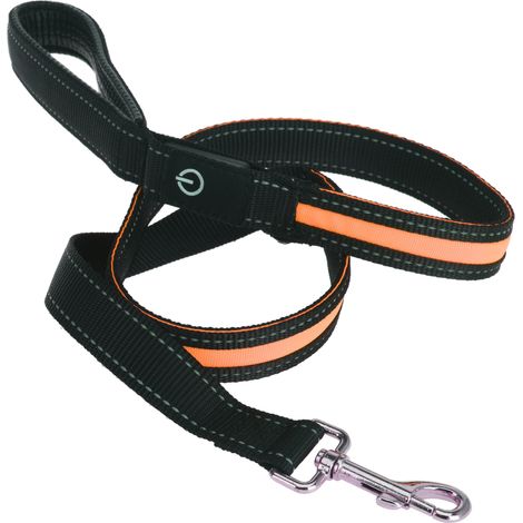 Leuchtende Hundeleine LED, orange, 120 cm (1/3)