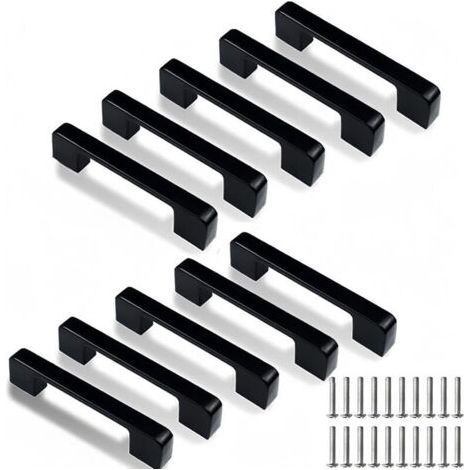 BARKBUSTERS10 Pièces Cuisine Poignée Poignee de Meuble Poignées de Placard Poignées de Tiroir Avec Vis,pour Placards Porte Meuble Cuisine (Entraxe 96mm)