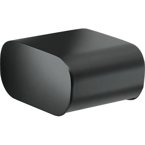 Portarotolo coperto da muro in ottone, acciaio inox e Cromall 3225 Gedy serie OUTLINE Nero Opaco (1/4)