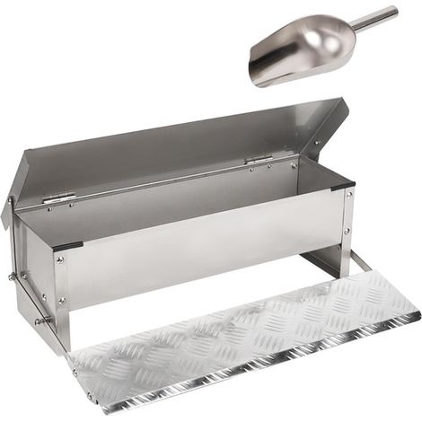 Mangeoire Automatique pour Poules avec Pédale, Distributeur de Nourriture Anti-Nuisibles en Acier Inoxydable, Capacité Large pour Volailles