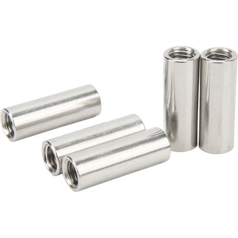 Écrou-raccord rond M12 inox 5 pièces, connecteur de tige filetée femelle, fixation acier inoxydable (1/5)
