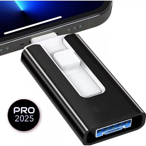 Clé USB - Stockage portable - Périphérique de stockage externe - Clé USB - Clé USB 3-en-1 à ouverture/fermeture automatique - 256 Go (1/2)