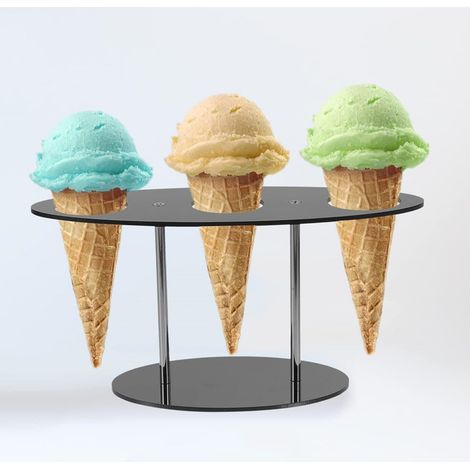 3-Loch-Acryl-Waffelhörnchenhalter – Eiswaffelhörnchenhalter, Waffelhörnchenhalter, Cupcake-Hörnchenhalter (1/5)