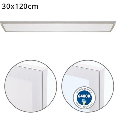 INTERLUSA Panel superficie VOLTAIRE 30x120 72W LED 5760lm 6400K 120° C.120xL.30xA.2,3cm Niquel (1/3)