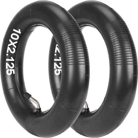 Chambre à Air 10x2.125 Trottinette Électrique, 2 MM Double Épaisseur, Valve Coudée à 45°, 10 Pouces Chambre à Air, 10x2 Pneu de Rechange pour Scooter électrique, Pas Facile à Fuir (1/5)