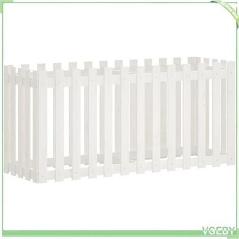 Lit surélevé de jardin - FAFEICY - 832498 - Bois de pin massif - 150x50x70 cm - Blanc (1/5)