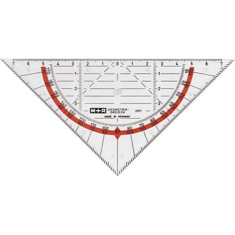 Rapporteur - M + R - 723170040 - Transparent - 17 cm - Dos Rouge (1/2)