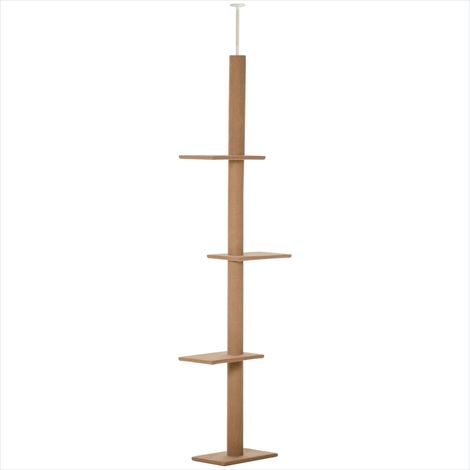 Arbre à chat griffoir réglable 228-260 cm 4 niveaux MDF Marron (1/5)