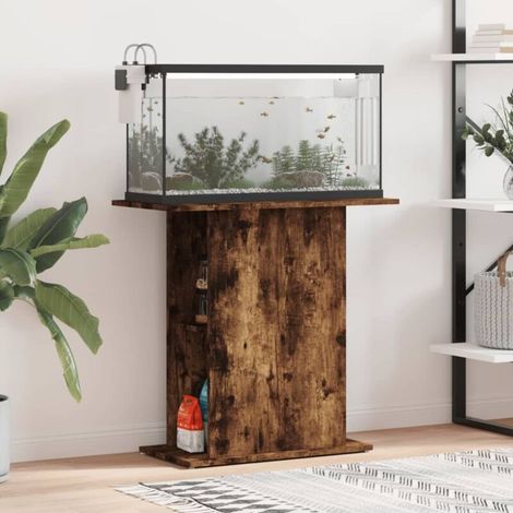 Aquariumunterschrank aus geräucherter Eiche, 75 x 36 x 72,5 cm, Holzwerkstoff (1/5)