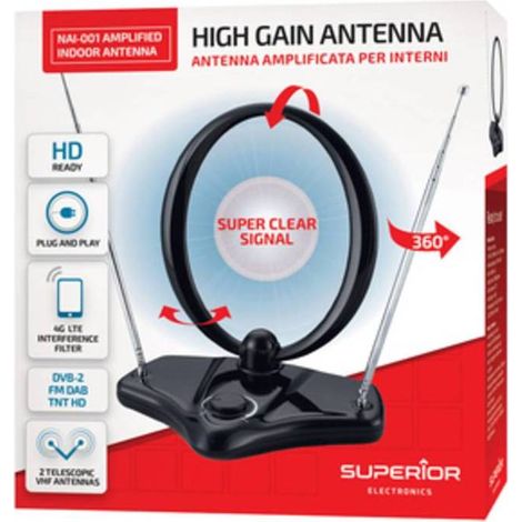 ANTENNA AMPLIFICATA DVB-2 P/INTERNI