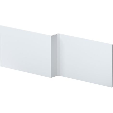 1700mm L Shape Square Reversible Bath Front Panel - Satin White