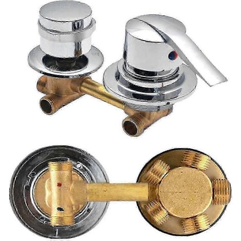 Robinet de douche en laiton à cinq voies avec inverseur fileté pour baignoire et cabine de douche, comprenant un robinet d'eau chaude et froide - 5 voies, 12-12,5 cm (1/5)