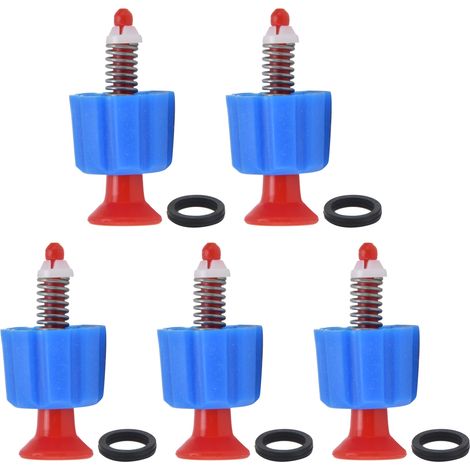 Soupape de sécurité pour pulvérisateurs à dos de 3 L, 5 L et 8 L, lot de 5, en polypropylène, sous pression, pour pelouse et jardin, rouge et bleu. (1/5)