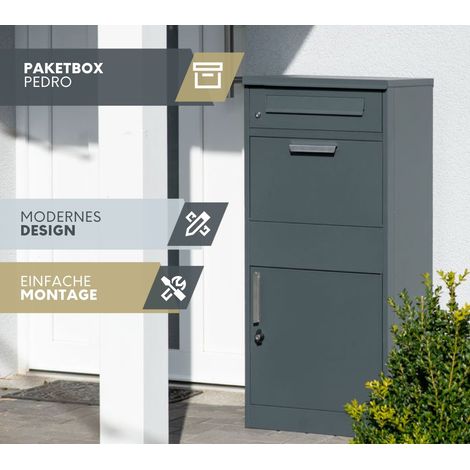 Westmann Stahl Paketbox Pedro  Anthrazit  50x37x112 cm (1/5)