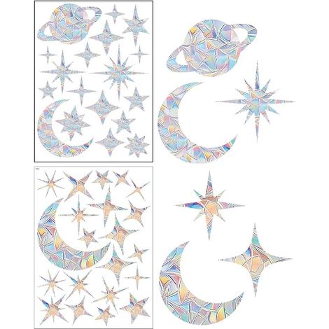 2 Feuilles Suncatcher Sticker,Anti Collision Arc-en-Ciel Fenêtre,Suncatcher Sticker Fenetre,Anti-collision Statique arc-en-ciel,Rainbow Prism Autocollant en Verre,pour Fenêtres Verre (1/5)