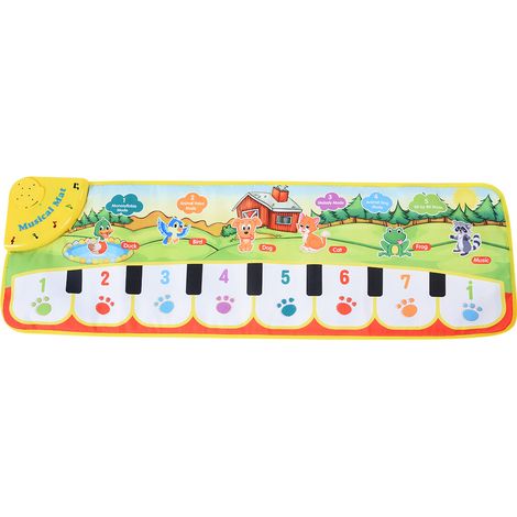Tapis musical bébé 90x27cm, piano à ramper éducatif, jouet musical enfant, cadeau pour enfants (1/5)