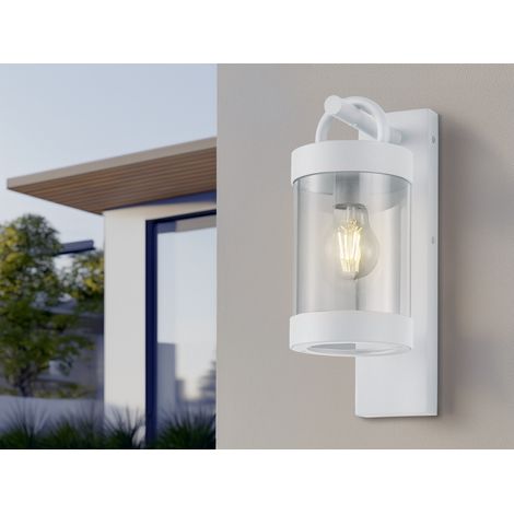 LED Außenwandleuchte Laterne im Landhausstil, Weiß, Höhe 33cm (1/5)
