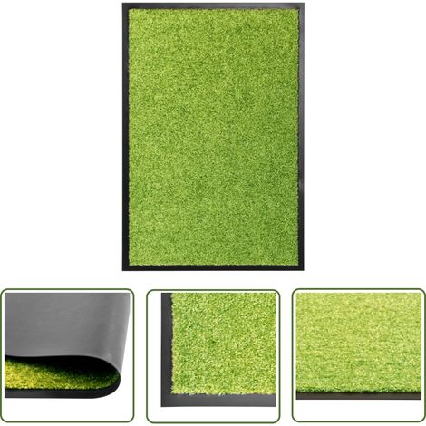 The Living Store Paillasson lavable Vert 40x60 cm - Tapis D'entrée - Paillasson Extérieur - Paillasson Intérieur - Tapis Absorbant - Tapis Lave-linge (1/5)